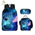thumbnail image 2 of Mochila Disney Stitch de 3 piezas para escuela primaria y secundaria, bolsa de almuerzo, bolsa de lápices, suministros escolares impermeables, 2 of 4