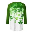 thumbnail image 4 of BEFOKA Women'S Shirts 3/4 Long Sleeve St Patricks Day Crewneck Sweatshirt Irish Shamrock Printed Pullover Sweatshirt Tops For Women Trendy Blouses Green Graphic Tshirts Holiday Outfits Tee Tops, 4 of 7