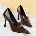 thumbnail image 3 of Women Pointed Toe Stiletto Sexy Pumps 9.5CM Patent Leather Ladies Wedding Shoes for Bride Prom Party, 3 of 6