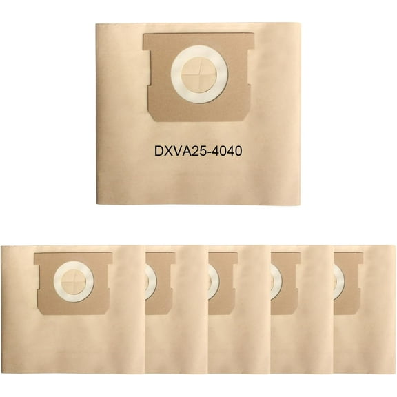 DXVA25-4040 Shop Vac Bags 4 Gallon ,Fit DEWALT DXV04T 4 Gallon Wet/Dry Vacuum, 6 Pack