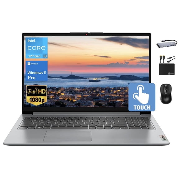 Lenovo IdeaPad Newest Business Laptop, 15.6" FHD IPS Touchscreen, Intel Core i3-1215U Processor (Upto 4.4GHz), 8GB RAM, 512GB SSD, UHD Graphics, Wi-Fi 6, Long Battery, Win 11 Pro  MarxsolAccessory