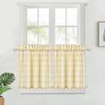 thumbnail image 1 of Haperlare 28"W x 24"L Tier Curtains for Kitchen Window Plaid Gingham Pattern Yarn Dyed Half Window Kitchen Cafe Curtains, Yellow, 2 Panels, 1 of 7