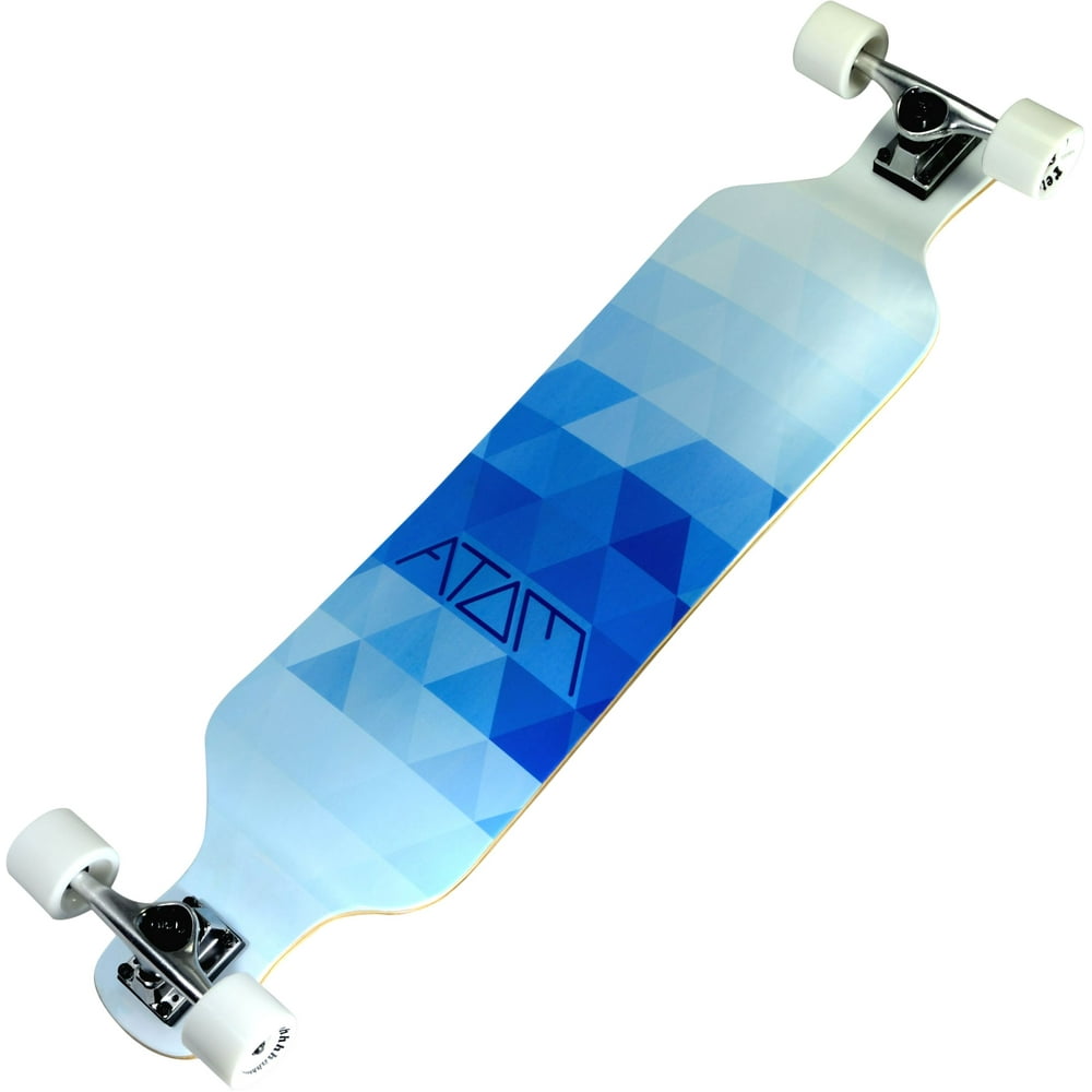 Atom 39" Drop Deck Longboard Blue Triangles
