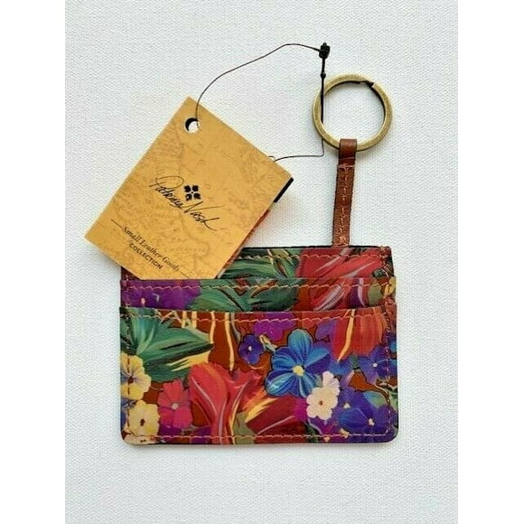 Patricia Nash Summer Florals Key Chain Card Holder Wallet Varenna Leather