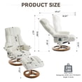 thumbnail image 6 of Modern Ergonomic Recliner Chair with Ottoman in Chenille Fabric, 360° Swivel Lounge Chair with Massage Features, 6 of 10