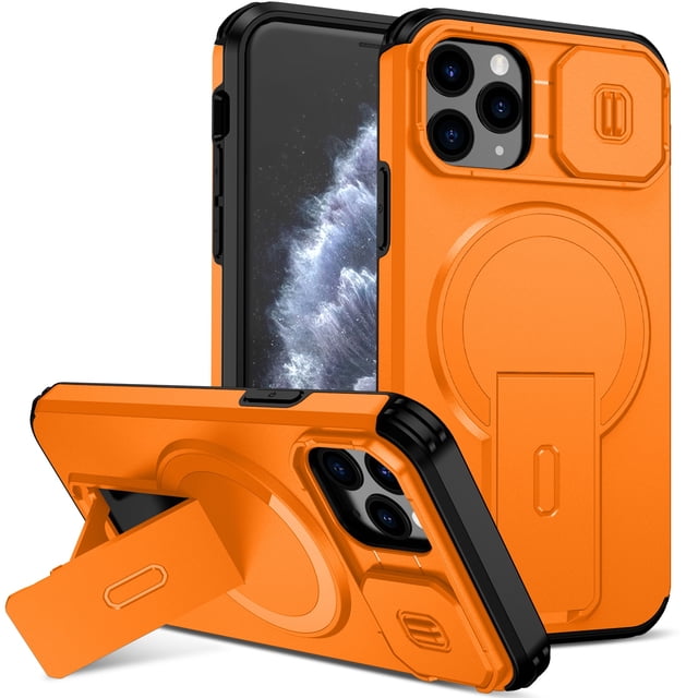 GANGXUN Étui Magnétique pour iPhone 12 Pro Max – Étui de Protection Antichoc avec Support Caché et Protection Double Couche