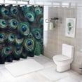 thumbnail image 7 of Awypu Cute Pretty Animal Green Peacock Feather Waterproof Shower Curtain, Durable and Washable, Multiple Sizes Available White, 7 of 7