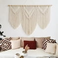 thumbnail image 2 of Senyalarge macrame wall hanging - Boho Tapestry Macrame Wall Decor Art- Chic Bohemian Handmade Woven Tapestry Home Decoration - 43"x32" (Beige-Triaenya), 2 of 6