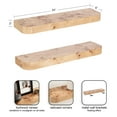 thumbnail image 5 of Kate and Laurel Burlock Modern Burlwood Floating Shelves, Set of 2, 24 x 6, Burlwood, Transitional Functional Kitchen or Bathroom Shelves for Above Toilet Storage or Dorm Room Display, 5 of 9