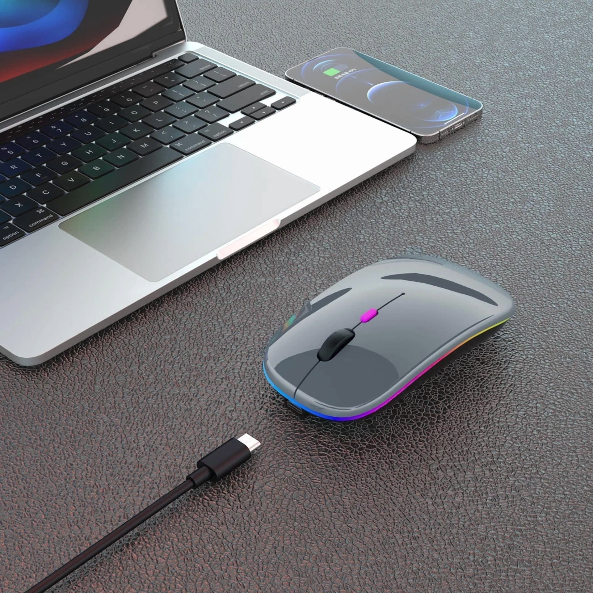 CIRCLE- Wireless Bluetooth Mouse Rechargeable Led Mice Silent Slim Laptop Pc Mac Mouse