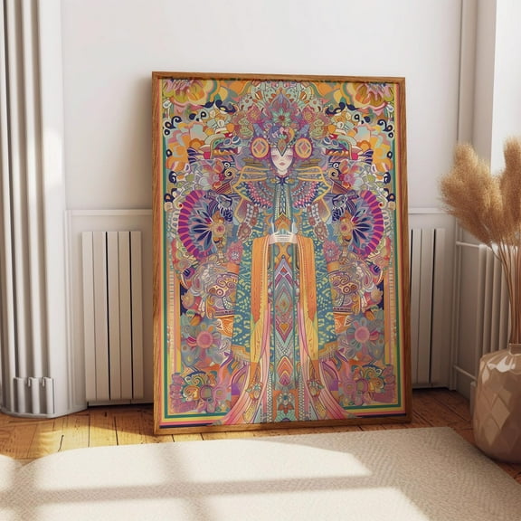 Kna Prints - Ornate Mystical Goddess Art Print - Abstract Ornamental Mandala Style Wall Art - Psychedelic Art - Or Print For Home Decor UNFRAMED-8x12