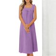 thumbnail image 6 of Jamicy Nightgowns for Women Square Neckline Long Sleeveless Solid Color Dress Night Gown Victorian Sleep Dress Soft Night Dress Ladies Sleepwear, 6 of 9