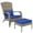 Blue#6, variant on Patio Furniture Outsunny Patio Wicker Adirondack Chair with Ottoman, Outdoor Fire Pit Chair with Cushions, High-Back, Large Seat & Armrests for Deck, Garden & Backyard, Dark Blue,Outdoor Sofa
