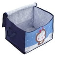 thumbnail image 4 of Contenedor de almacenamiento plegable para edredones, almohadas, mantas y ropa, organizador de armario con cremallera de PVC impermeable de color azul marino, 4 of 8
