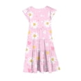 thumbnail image 4 of ATOGUTA Girls Long Dresses Ruffle Sleeve Tiered Swings A-Line Cute Midi Casual Sundress Size 4T-13. Multicolor, 4 of 5