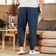 thumbnail image 4 of Pantalones largos para hombre, moda de verano, lisos, informales, con cintura elástica y bolsillos, 4 of 8