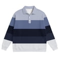 thumbnail image 5 of Ceisia Men's Vintage Waffle Knit Polo Sweater | Loose Drop-Shoulder Color Block Striped Long Sleeve Pullover Gifts, 5 of 5
