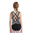 thumbnail image 2 of Haitryli Gymnastics Leotards for Girls Ballet Dance Outfit One Piece Figure Skating Jumpsuits Sports Workout Black&Silver 6, 2 of 7