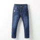 thumbnail image 1 of Pantalones vaqueros rectos lavados de cintura media con elástico para niño pequeño DecSea, 1 of 8