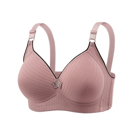SMihono Savings Womens Push Up Bras Anti-Sagging Lift Up Bra Plunge Wireless Wireless Underwear Comfy Full Coverage Daily Bralette Pink 16-18