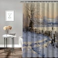 thumbnail image 2 of Fenyluxe Snowy Landscape Quick-Drying Shower Curtain Set for Bathroom 100% Polyester Washable Home Bathtubs Bathroom Decoration with Hooks 60x72, 2 of 7