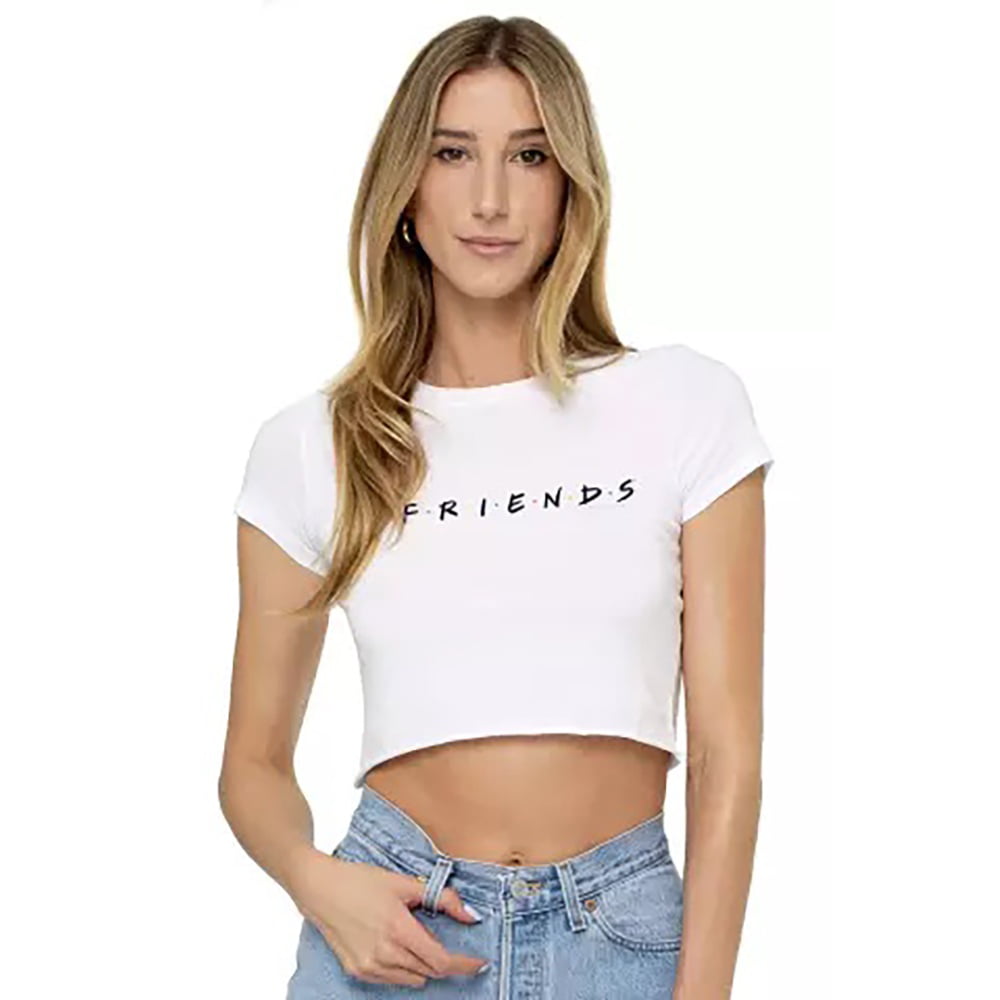 TV Show Graphic Tee I'll Be There For You Crop Top FRIENDS Bleached & Distressed Logo Tee