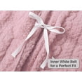 thumbnail image 5 of Topgal Girls Fleece Bathrobe Winter Hooded Sleep Robe with Pockets Fuzzy Purple Heart Jacquard SleepRobe Size 8, 5 of 7