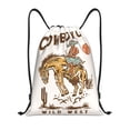 thumbnail image 1 of Sikiie Cowboy Up Vintage Wild West Print Drawstring Backpack Drawstring Bags, Draw String Back Bag for Sports, Gym, Travel, Swimming, Beach-Medium, 1 of 6