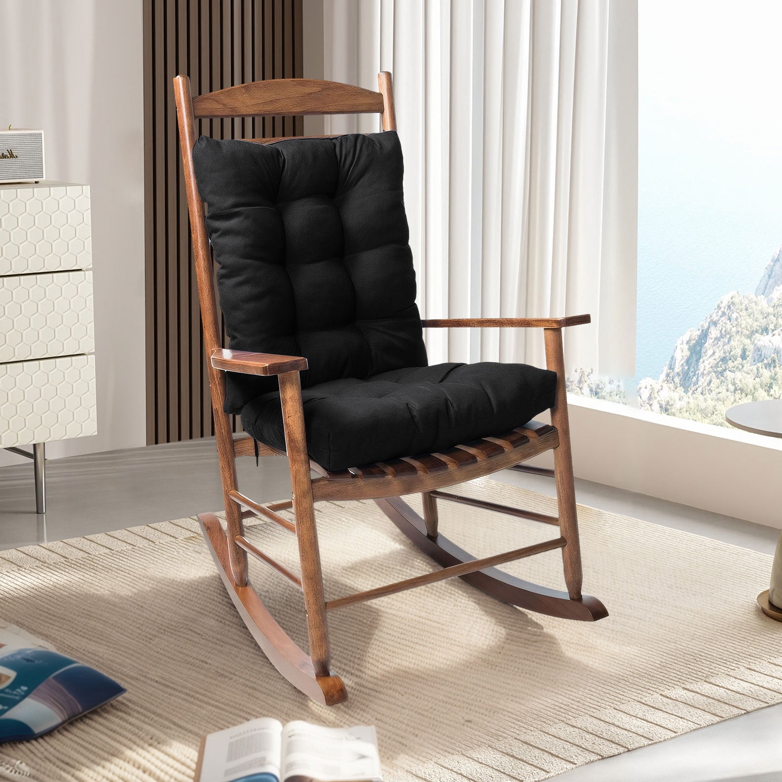 TOPCHANCES Water Resistant Rocking Chair with Non Slip Ties, 2 Piece