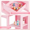 thumbnail image 4 of Matladin Kids Vanity Table and Chair Set with Tri-Fold Mirror & Stool, Extra-Wide Kids Vanity Set, Princess Dressing Table for Girls Ages 3-8, 4 of 8