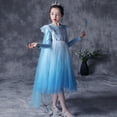 thumbnail image 2 of Little Girl Frozen Princess Dress Snow Party Queen Halloween Elsa Costume Blue with Cape, 2 of 6