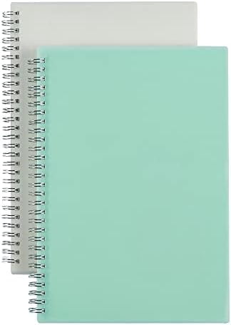 2 Pack B5 Spiral Bullet Dotted Journal with 120gsm Thick Paper, Dot Grid Spiral Notebook with Plastic Hardcover and Elastic Band Closure, 80 Sheets Per Pack 7.3X 10 inches