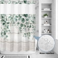 thumbnail image 2 of No Hook Shower Curtain, Eucalyptus Leaves Shower Curtains for Bathroom with See Through Top Window, Spring Summer Botanical Watercolor Waterproof & Washable Bath Curtain Stall 48"x72", 2 of 9