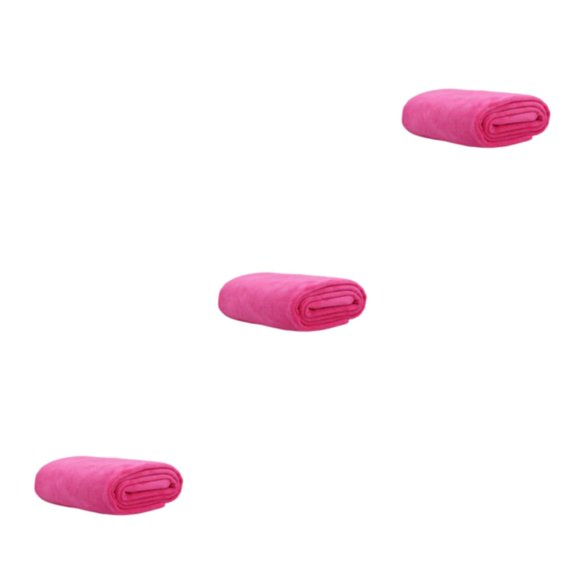 Bearachild Toalla de baño de microfibra Absorbente de agua Spa Fitness Ducha Toallita Baño Salón de belleza Rosa oscuro 70140 / Grueso Type1 NO1