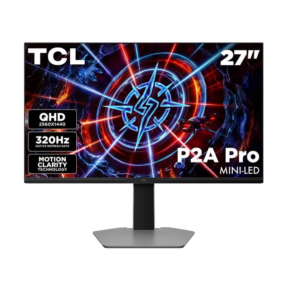 TCL 27 P2A PRO Series QHD HDR Mini-LED Gaming Monitor (NEW 2026) - Halo Control System, 320Hz Refresh Rate, LD180 Precise Dimming Series, HDR600 Brightness, 1ms GTG, AMD FreeSync Premium - 27P2A Pro