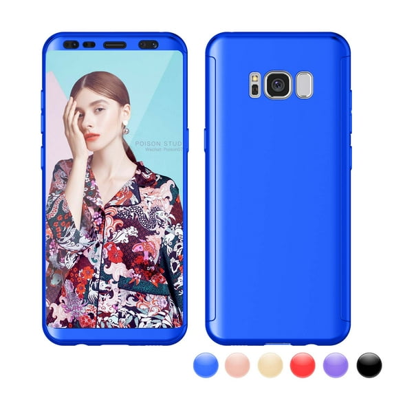 Njjex Case Cover For Samsung Galaxy S8 / S8+ / S8 Plus / SM-G950 / SM-G955, Njjex 3 in 1 Ultra Thin and Slim Hard PC Case Anti-Scratches Premium Slim 360 Degree Full Body Protective Cover -Blue