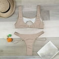 thumbnail image 4 of Micro Bikini Sets for Women,2-Piece Cutout Swimsuit,Push Up Wireless Bra and Cheeky String Thongs, 4 of 8