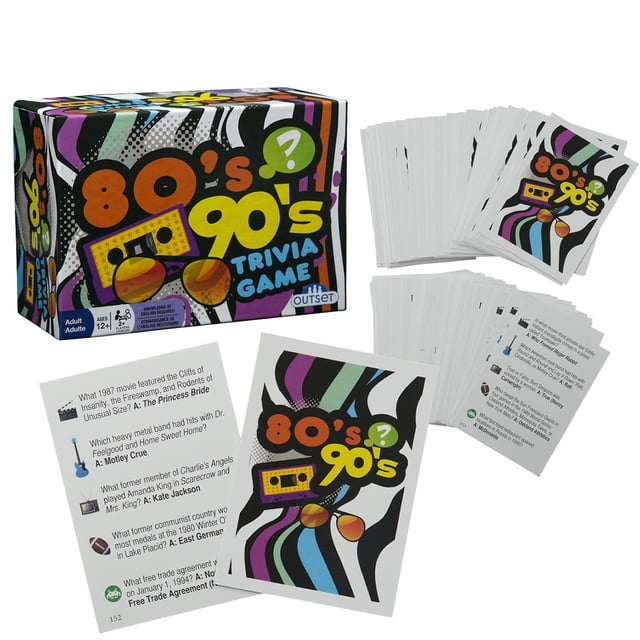 Juego de preguntas Outset Media de los años 80 y 90 con 220 tarjetas para más de 12 años