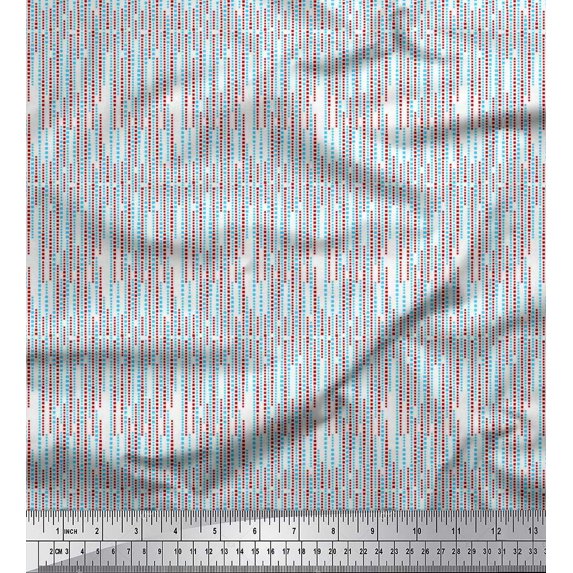 Soimoi Rayon Fabric Square Shirting Print Fabric by Yard 56 Inch Wide