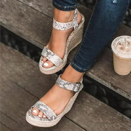

DAETIROS Sandals for Women- Thick Bottom High Heel Beach Outdoor Womens Sandals Gray Size 8.5