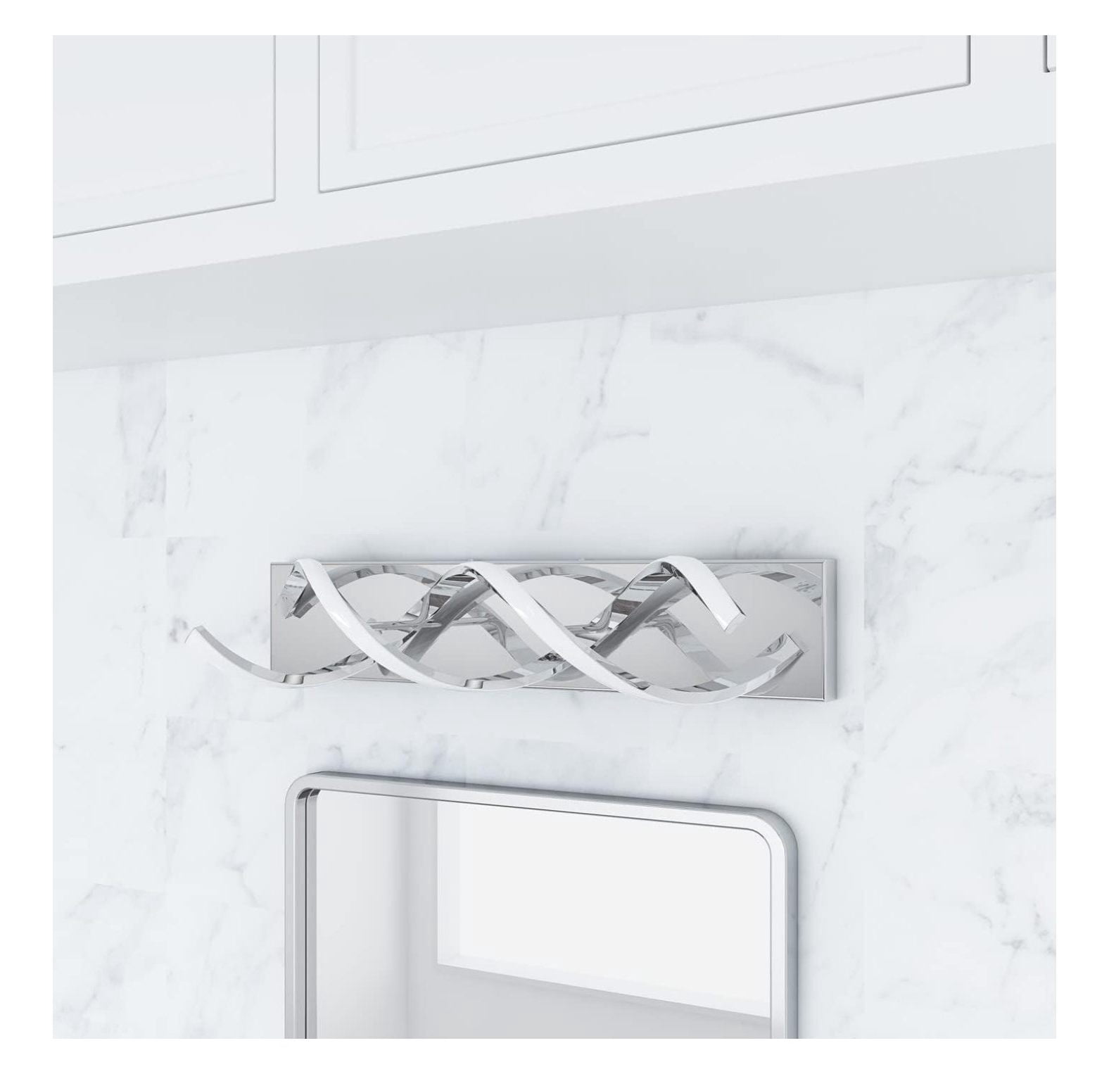Modern LED Bathroom Vanity Lights, 1-Light Aluminium Stainless Steel Spiral Design Wall Lighting Fixture, Bathroom Sconces Wall Lighting for Living Room Entryway Bedroom Wall Sconce