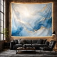thumbnail image 6 of Soft Blue Marble with Cloudy White Areas, Serene Abstract Style for Abstract Art Fans, Modern Wall Art, Housewarming Gift, Tapestry Wall Hanging for Bedroom and Dorm, 6 of 7