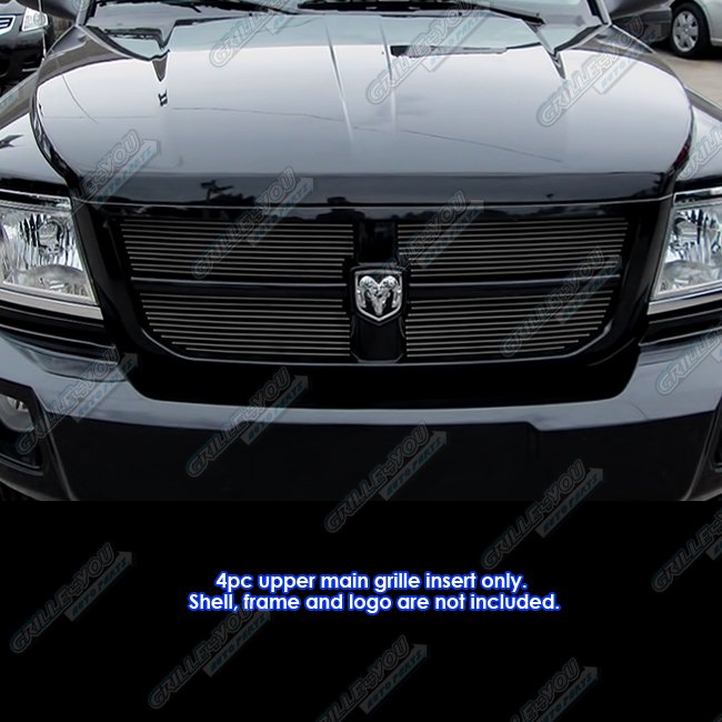 Fits 20082010 Dodge Dakota Black Main Upper Billet Grille Grill Insert