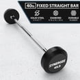 thumbnail image 2 of Synergee Fixed 40LB Barbell - Pre Weighted Straight Steel Bar with Rubber Weights - Fixed Weight, 2 of 7