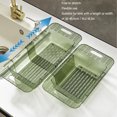 thumbnail image 3 of Kitchen Sink Telescopic Drain Rack, Hollow Drainage Holes Telescopic Sink Storage Rack with Both Sides Have Handles for Holding Fruits Tableware, 3 of 8