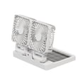 thumbnail image 3 of Ventilador de circulación para coche, silencioso, 3 velocidades, portátil, ligero, multiusos, eléctrico cabezas dobles blancas, 3 of 8