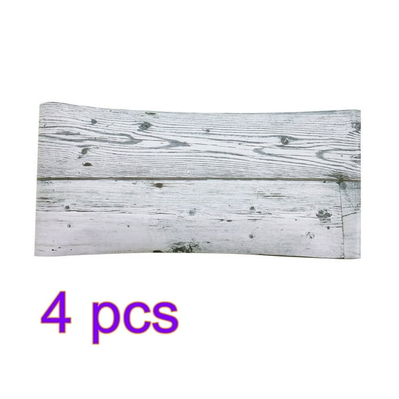 Wweixi 4PCS Self-adhesive Wood Grain Baseboard Wall Stickers Corner PVC Waterproof Waist Line Tile Transmission Floor Decals