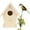 Khaki, variant on Vikakiooze Wooden Bird House,Garden Patio Decorative Nest Box Bird House,Hanging Wooden Bird Houses,Easy to Clean,Ventilation