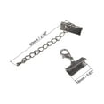 thumbnail image 2 of Unique Bargains 20Sets Ribbon Crimp Clamp Ends with Lobster Claw Clasps & Chain 16mm Metallic Black, 2 of 7