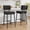 Black, variant on Bar Stools Set of 2, 26" Faux Leather Counter Height Barstools with Back and Metal Legs, Modern Bar Chairs Island Stools for Kitchen Counter, Black